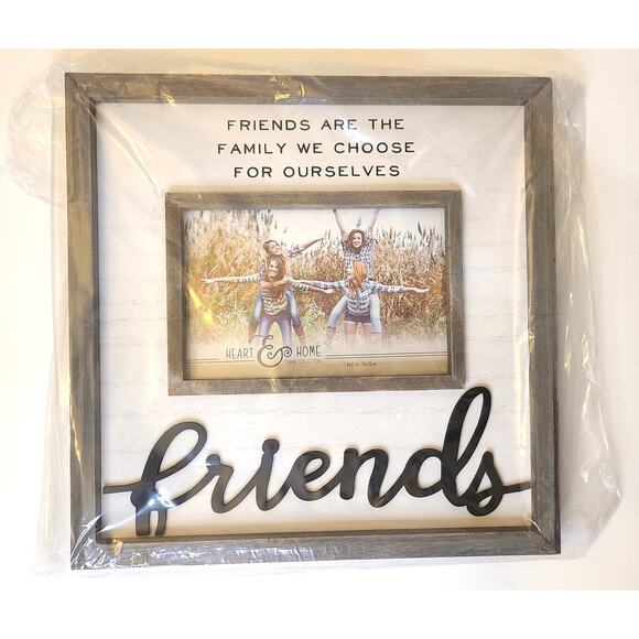 Frame Wood Gray 4x6 Friends Are The Family We Choose For Ourselves New - Picture 1 of 3